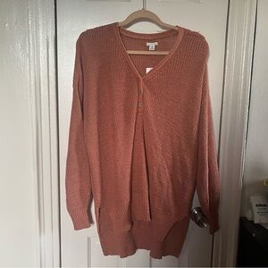 American Eagle Outfitters V-Neck Sweater - Rust